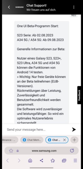 One UI 6 beta Samsung Galaxy S23 data