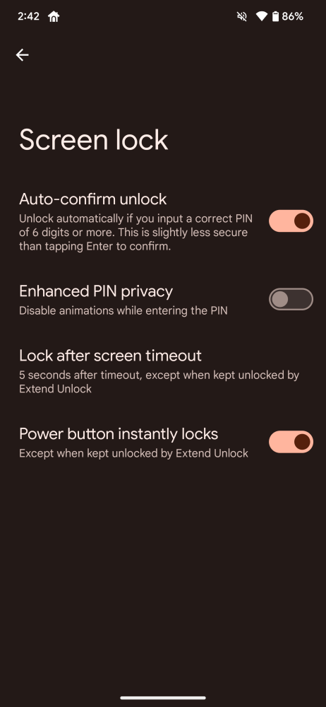 sblocco tramite PIN automatico con Android 14 beta 4