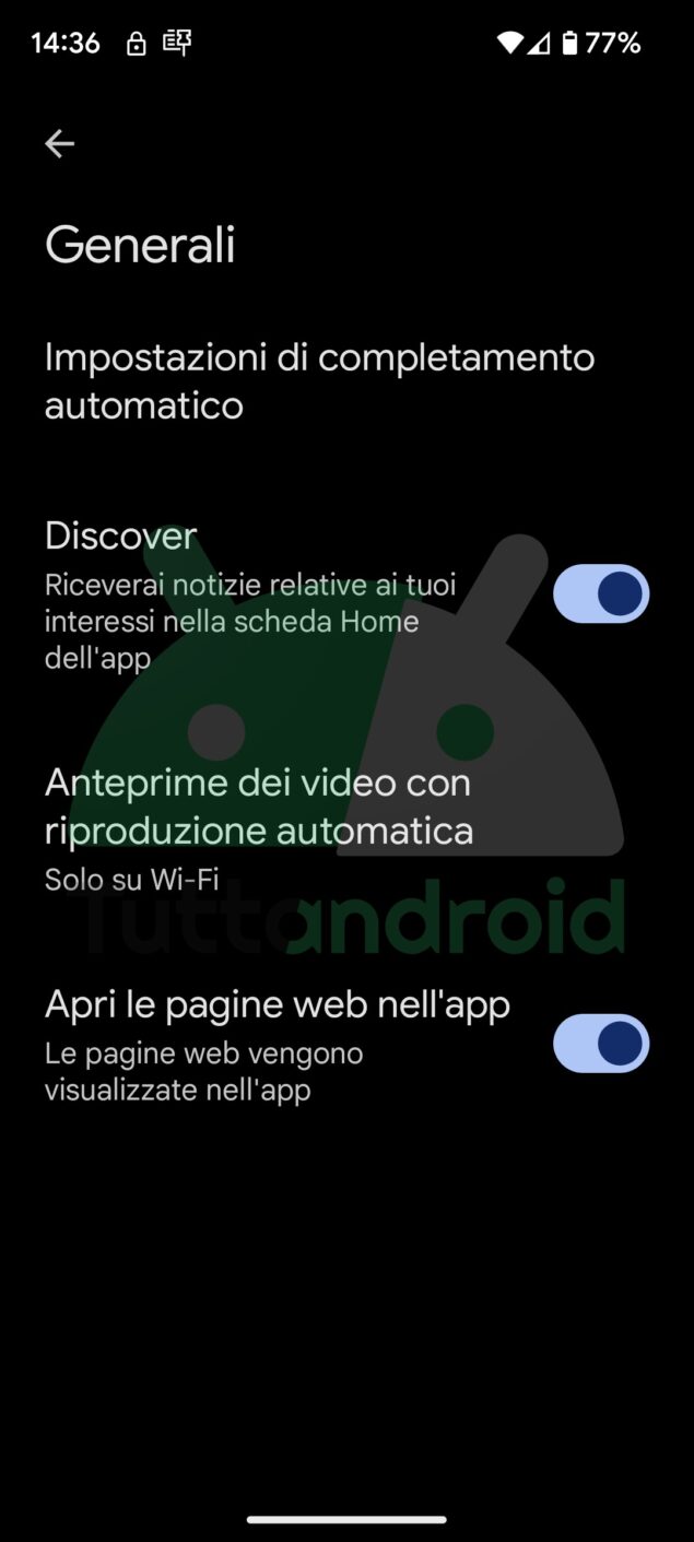 Google Discover rimozione scheda