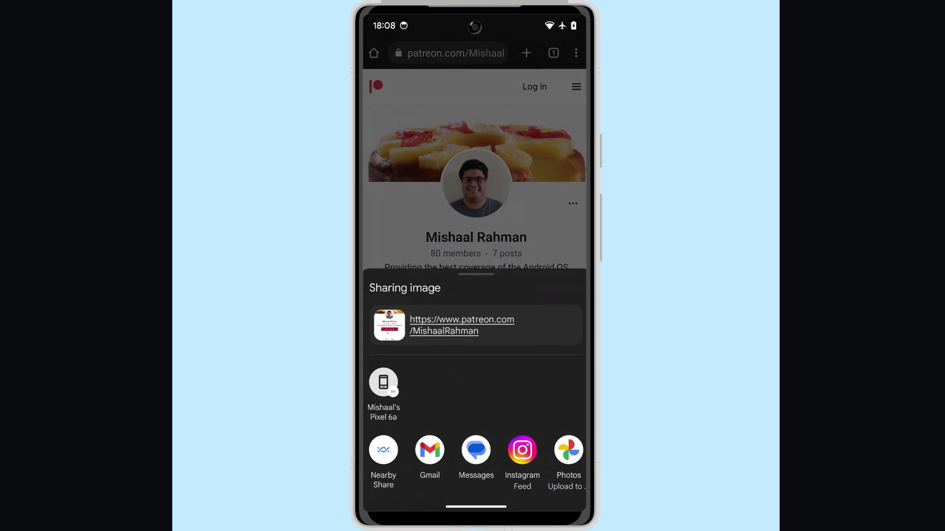 Android 14 - Condivisione screenshot e URL - Mishaal Rahman