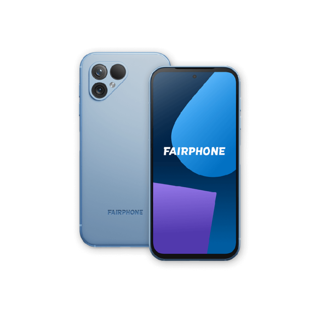 Fairphone 5 Sky Blue - fronte/retro