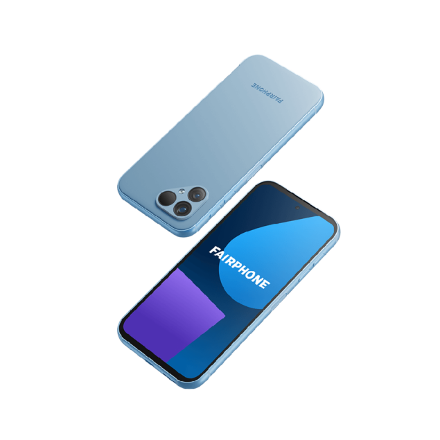 Fairphone 5 Sky Blue - fronte/retro