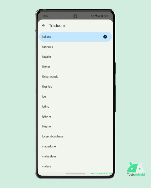 Gmail per Android - Traduzione mail