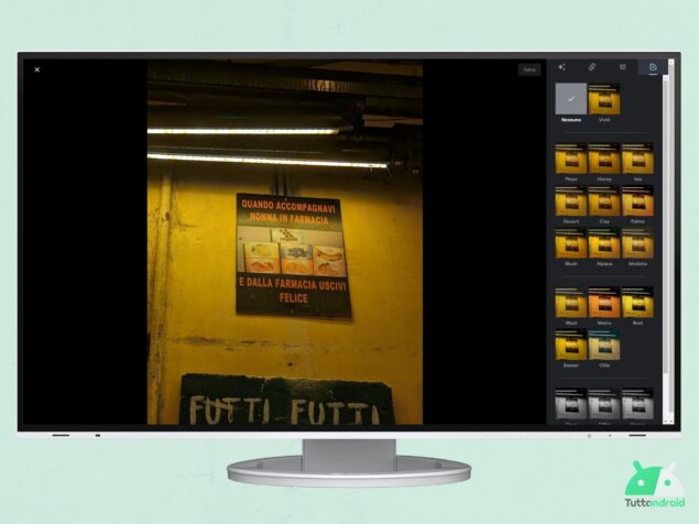 Google Foto Web - nuovo editor