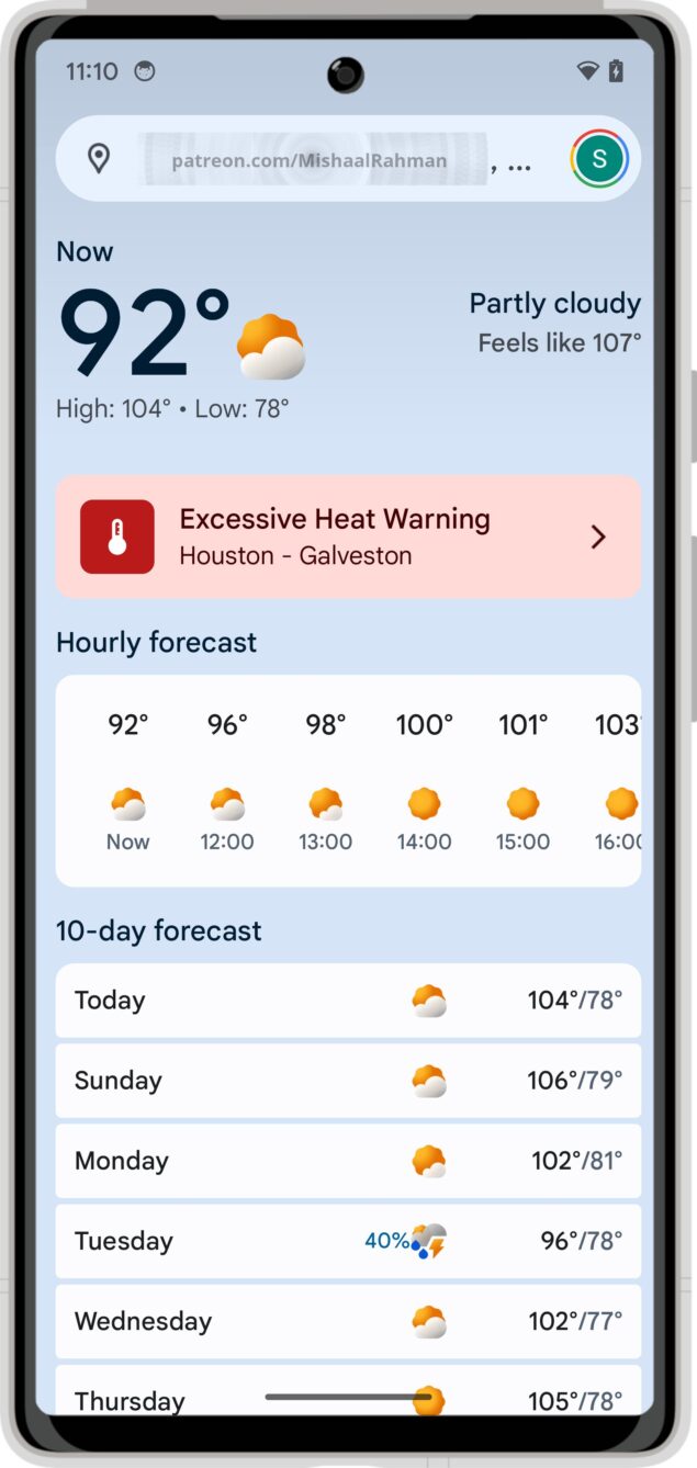 Google Meteo nuovo design 1
