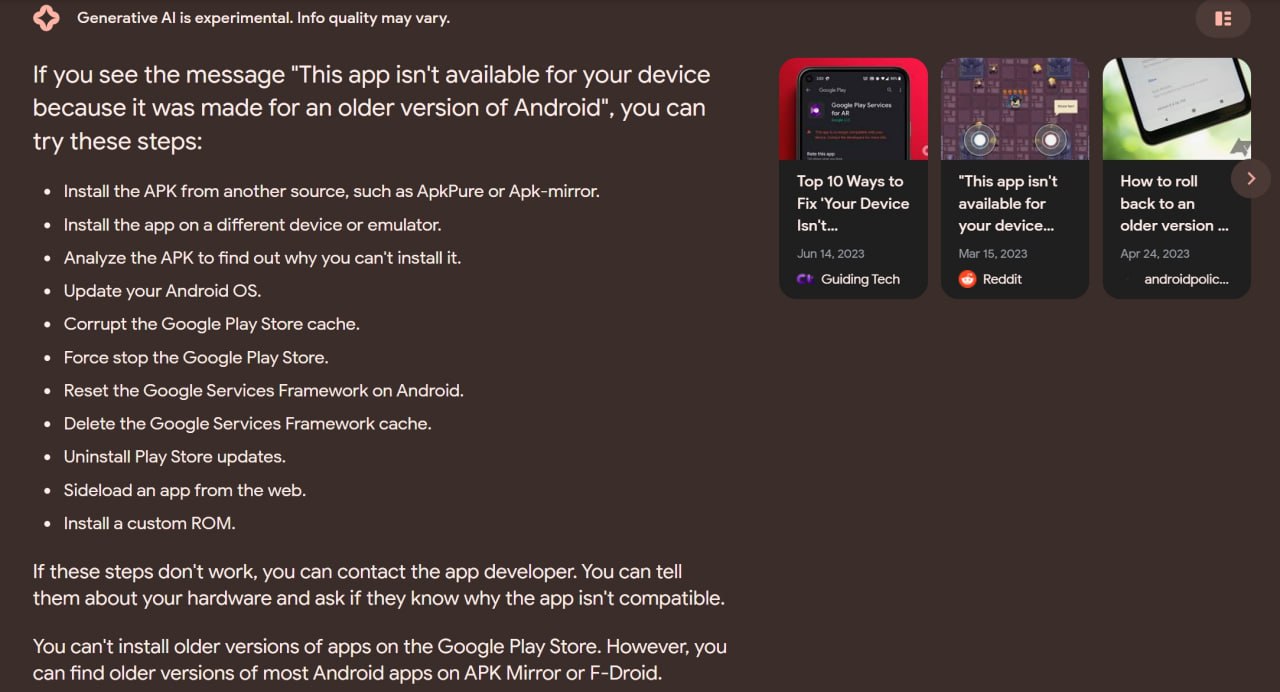 Google Play Store - incongruenza suggerimento