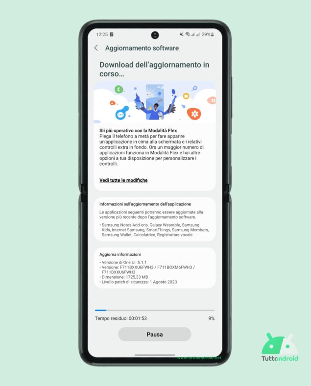 One UI 5.1.1 su Samsung Galaxy Z Flip3 5G