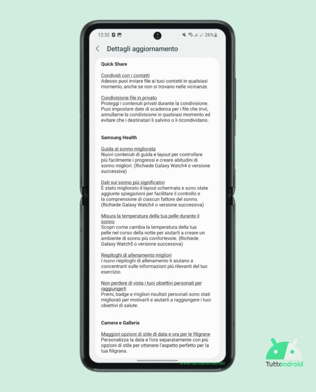 Changelog One UI 5.1.1 su Samsung Galaxy Z Flip3 5G