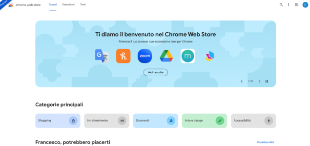 Chrome Web Store nuovo
