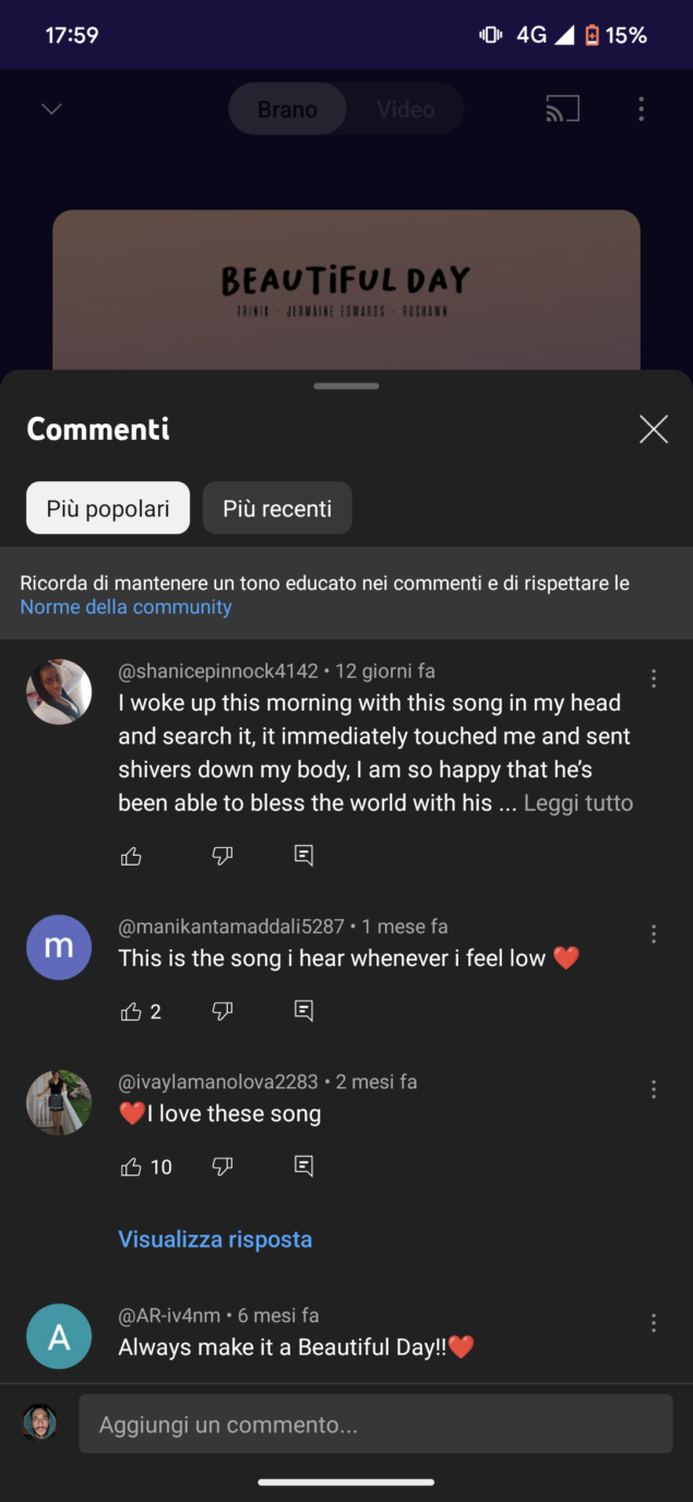 YouTube Music nuova schermata riproduzione b