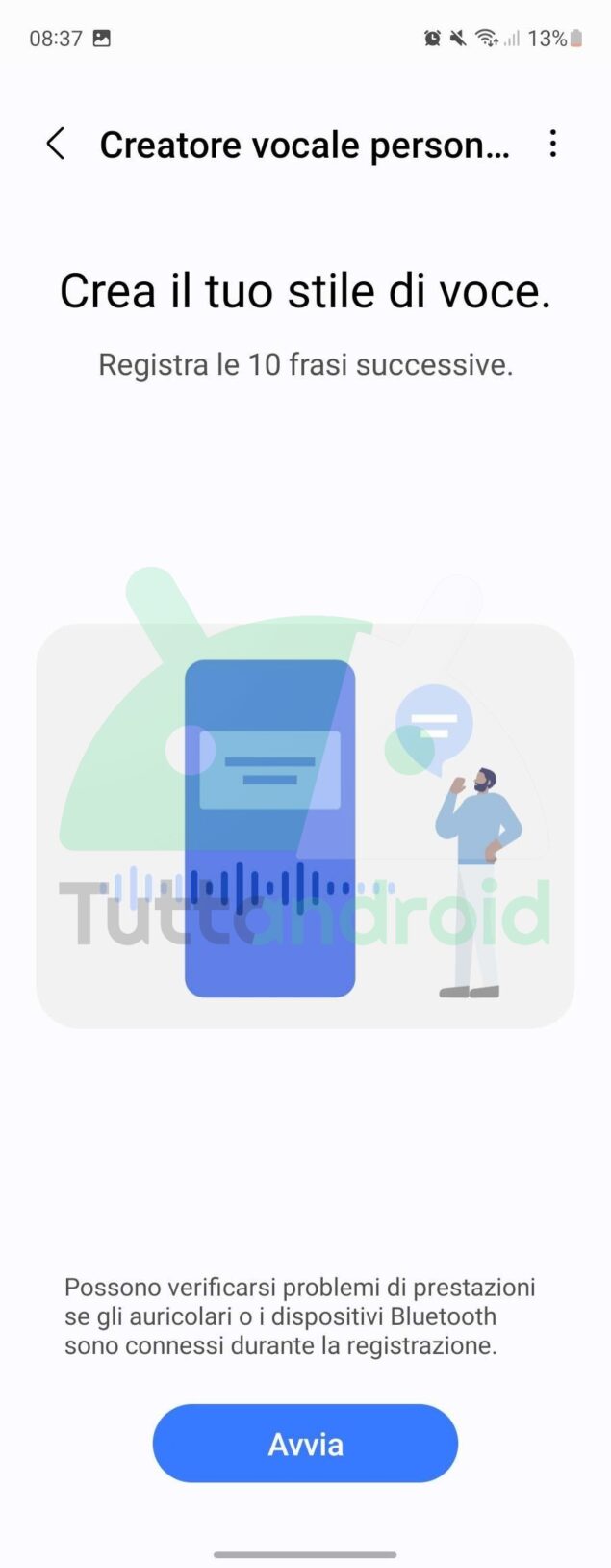Bixby creazione voce personalizzata