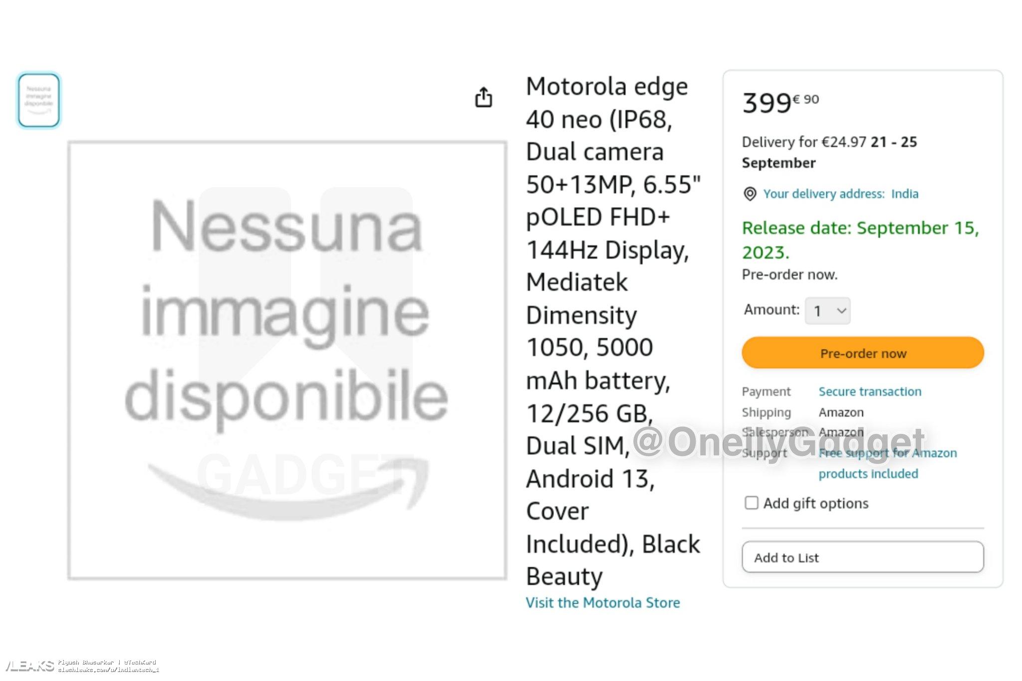 motorola edge 40 neo scheta amazon leak