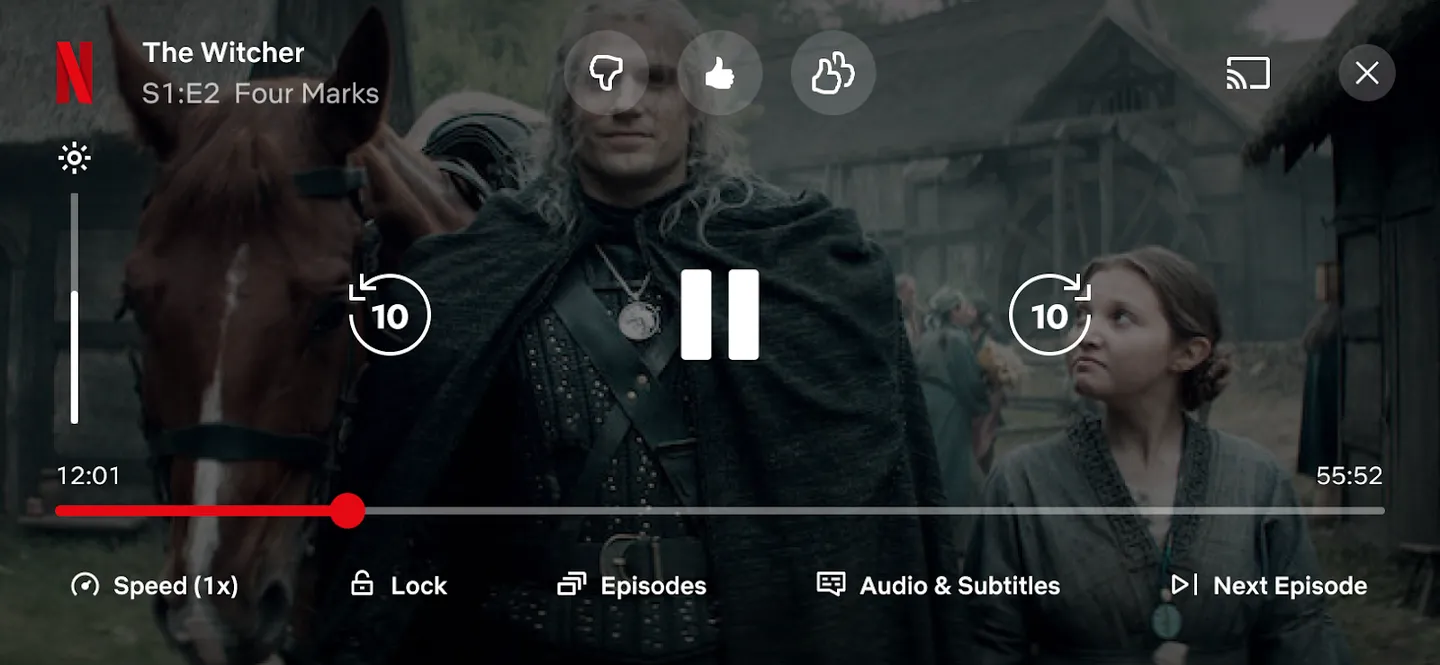Netflix tasti pollice in su pollice verso