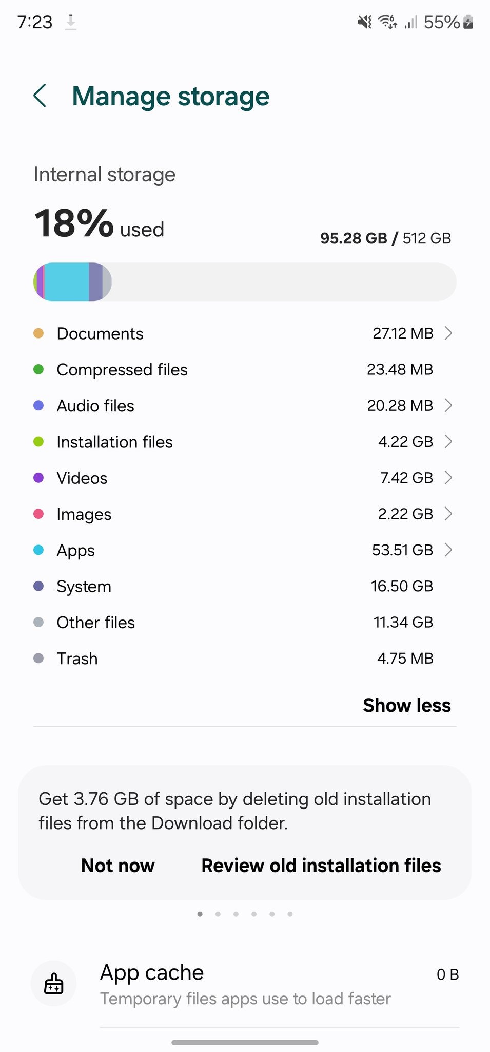 Samsung spazio di archiviazione One UI 6 beta Android 14