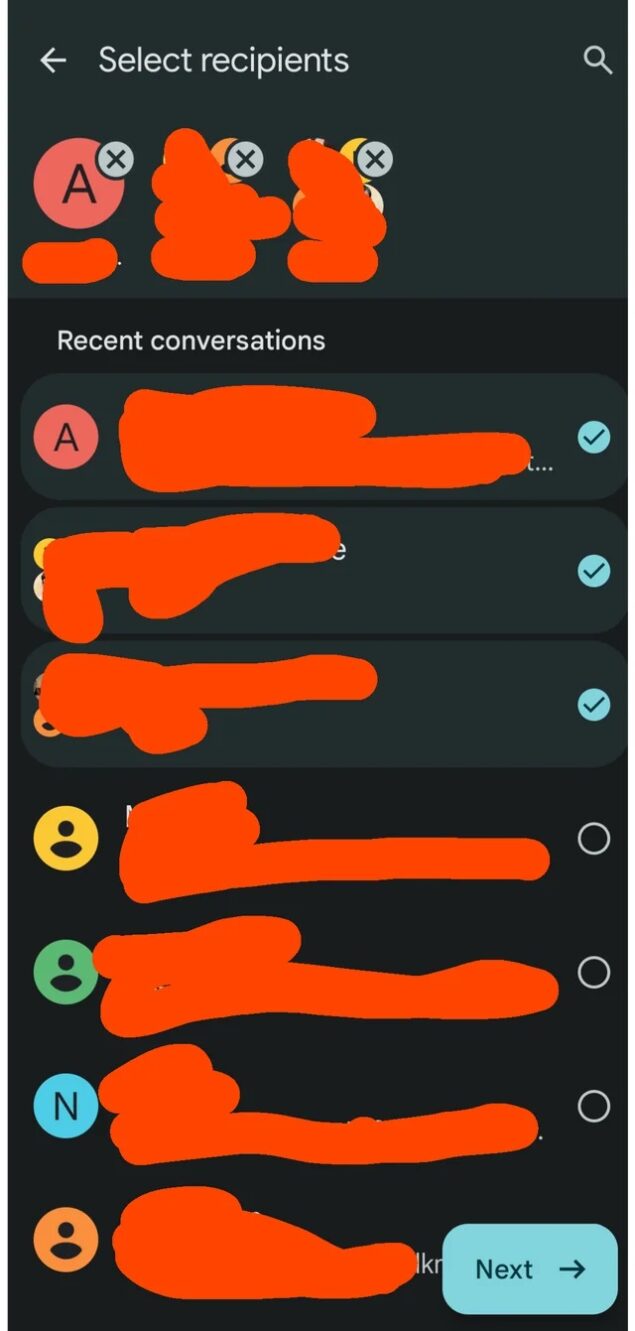 Google Messaggi invio multiplo leak 2