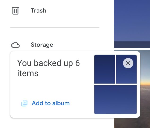 Google Foto web interfaccia caricamento