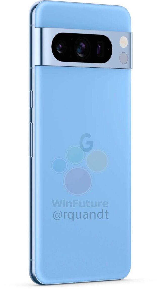 Google Pixel 8 Pro render leak in colorazione Bay