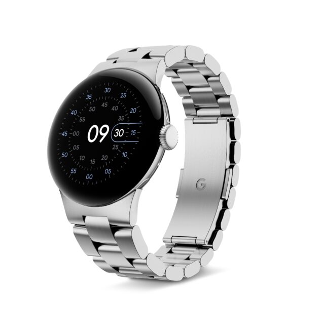 Google Pixel Watch 2 leak - Polished Silver con Metal Band