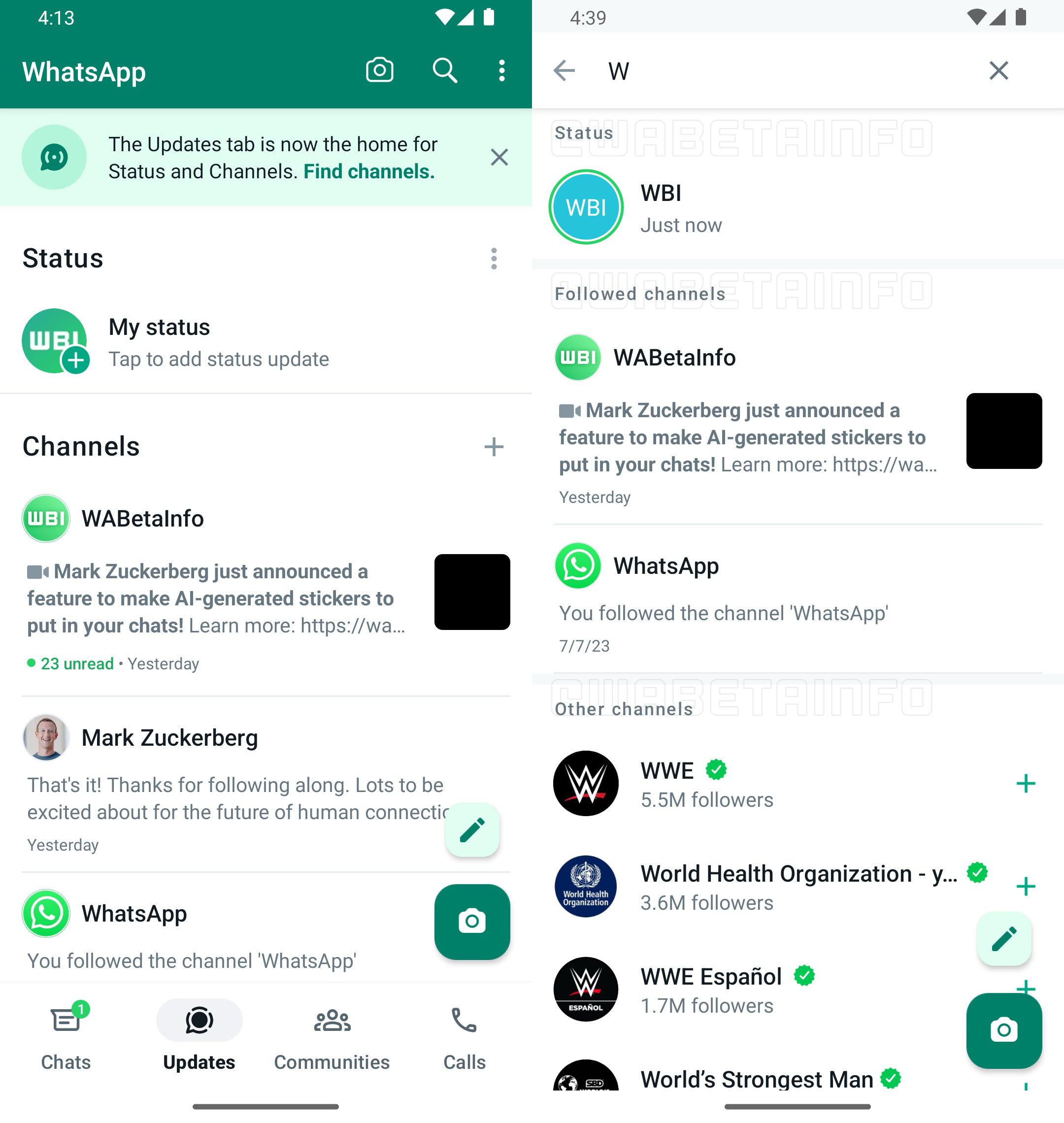 WhatsApp beta ricerca scheda aggiornamenti