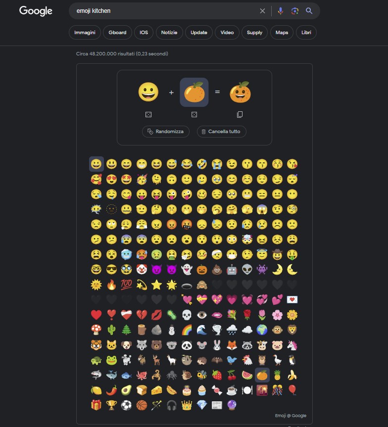 Emoji Kitchen Ricerca Google web