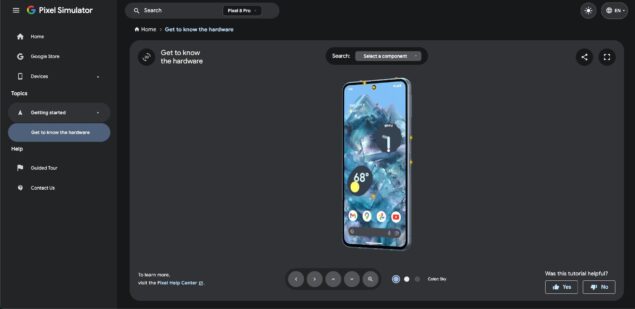 Google Pixel 8 Pro Simulatore Pixel