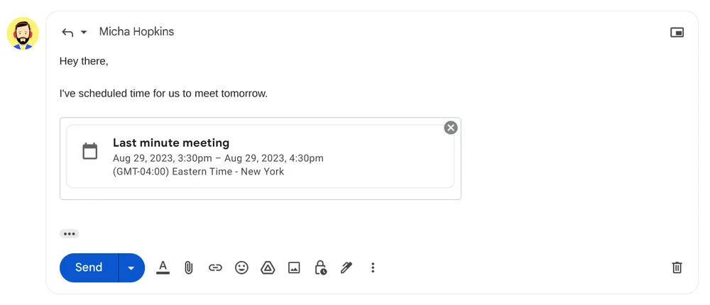 Gmail crea eventi Calendar