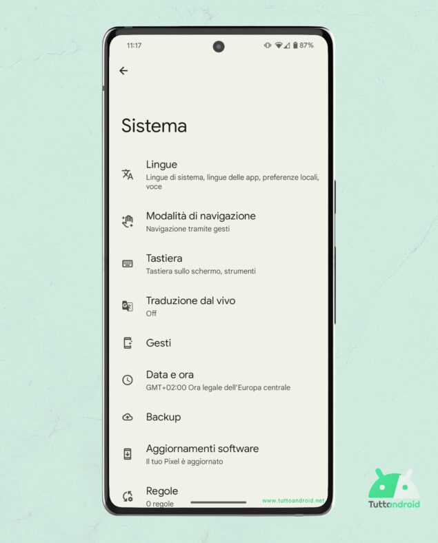 Android 14 QPR1 beta 2 - nuova UI aggiornamenti di sistema
