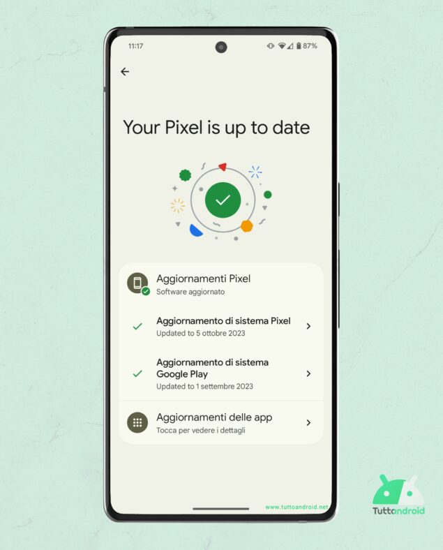 Android 14 QPR1 beta 2 - nuova UI aggiornamenti di sistema