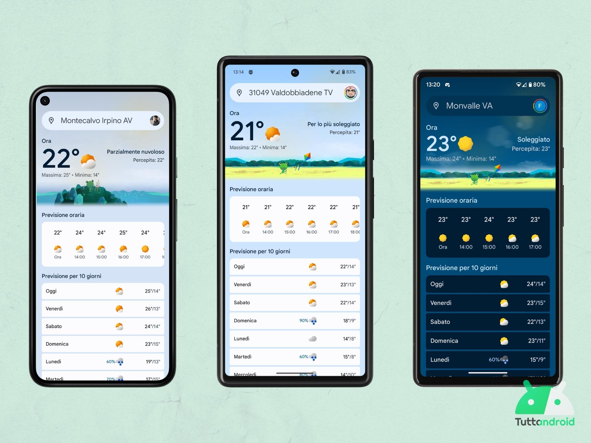 Google Meteo - nuova interfaccia per tutti