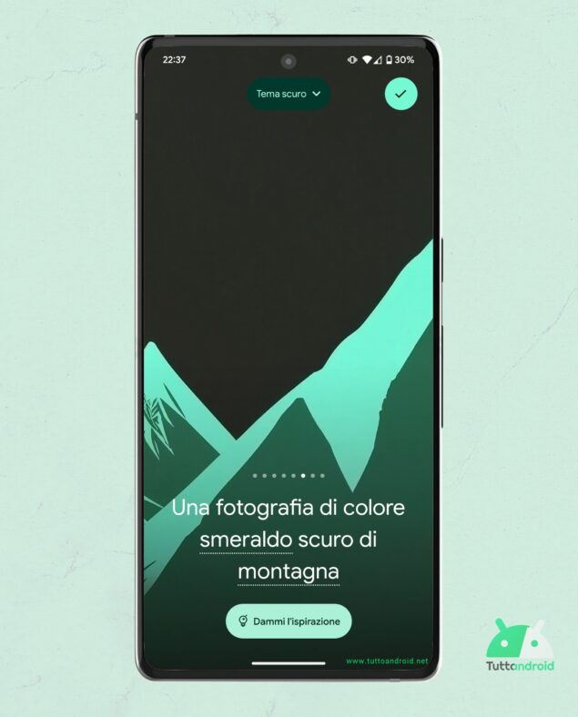 Un esempio di sfondo generato dall'IA, novità che ha debuttato sui Google Pixel 8