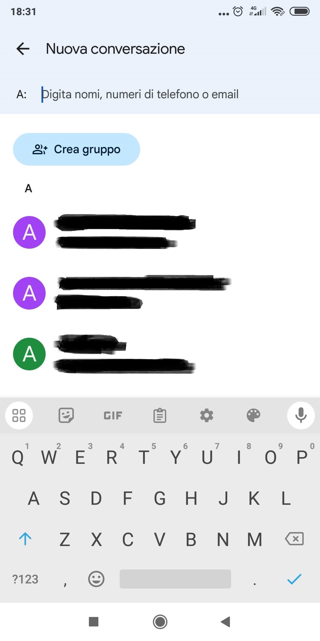 Google messaggi no contatti frequenti