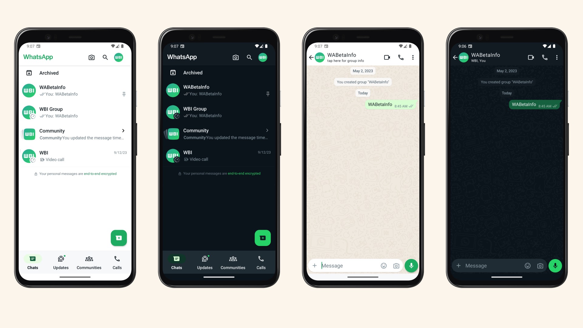WhatsApp Beta nuova grafica
