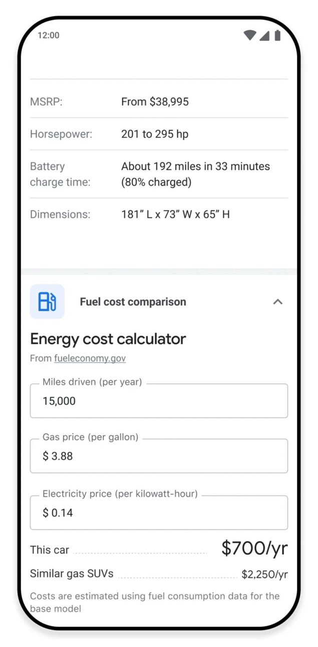 Google Ricerca auto elettriche