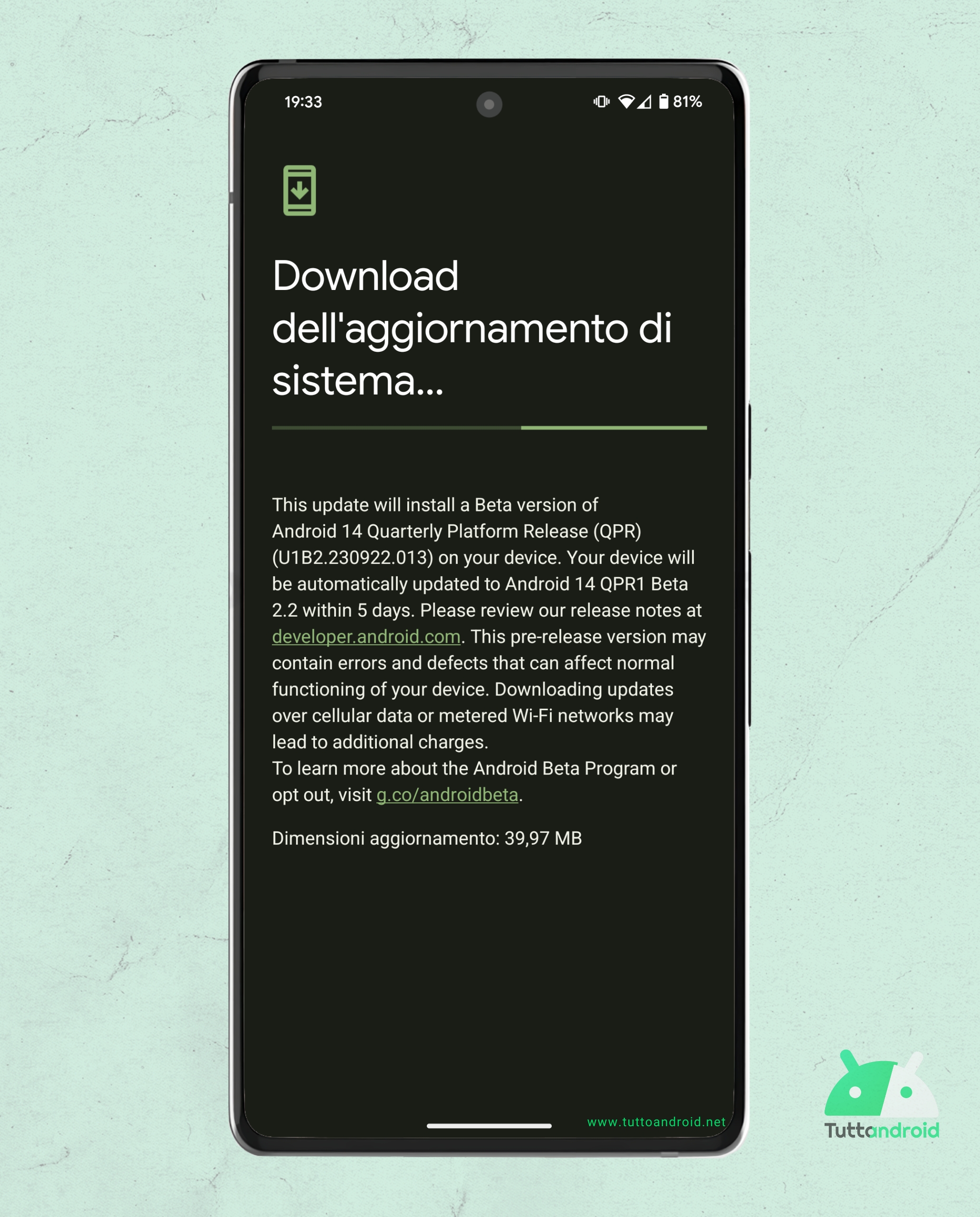 Android 14 QPR1 beta 2.2 on Google Pixel 7 Pro