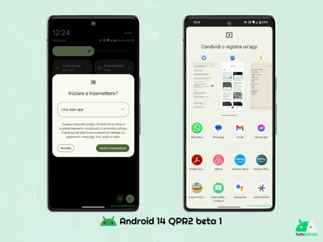 Android 14 QPR2 beta 1 - condivisione singola app