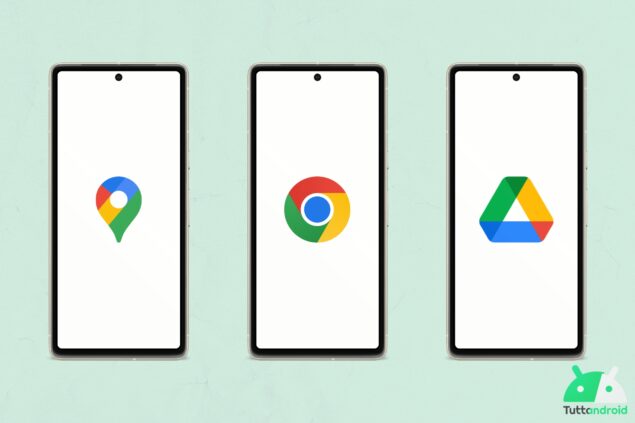 Google Maps, Google Chrome e Google Drive