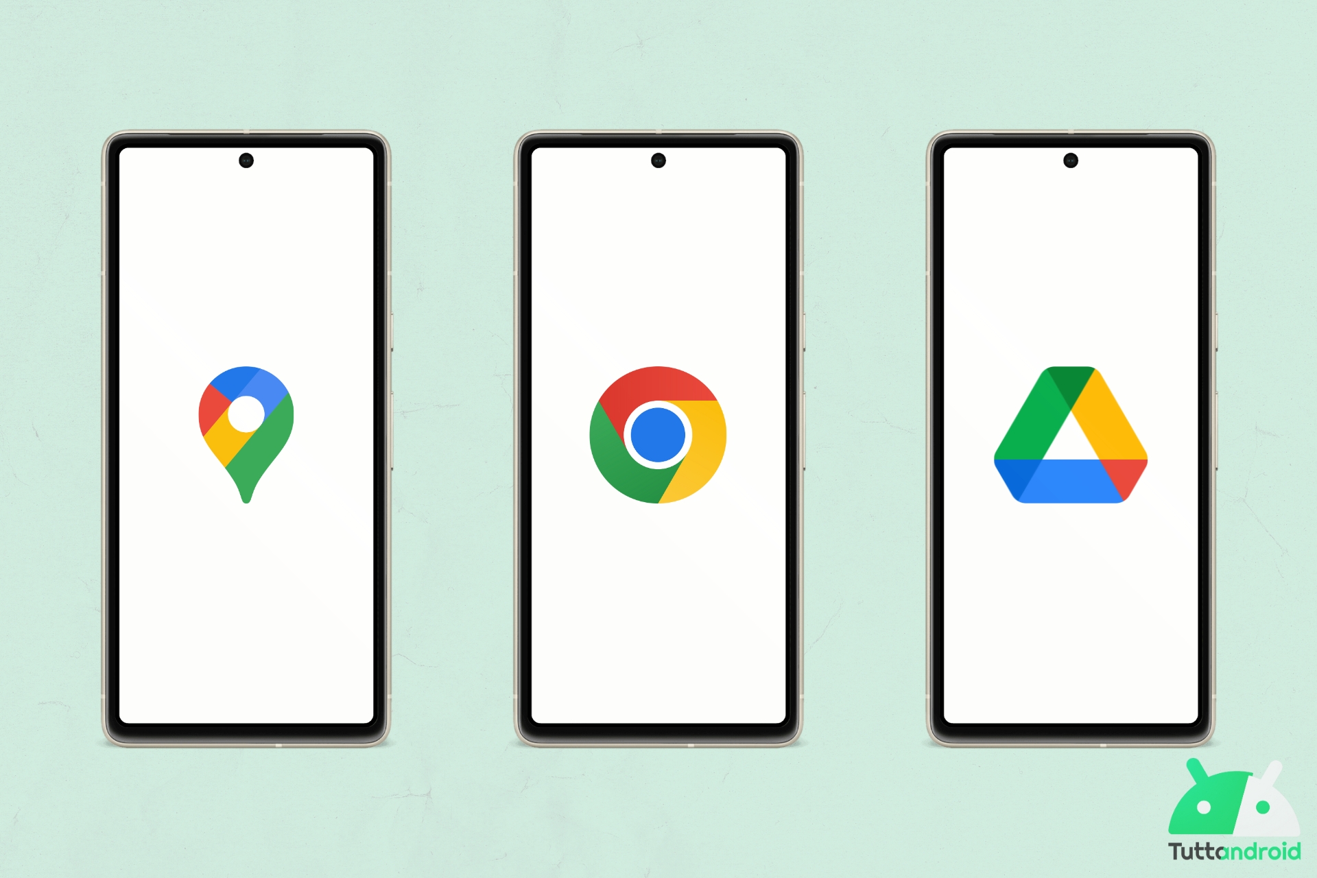 Google Maps, Google Chrome e Google Drive