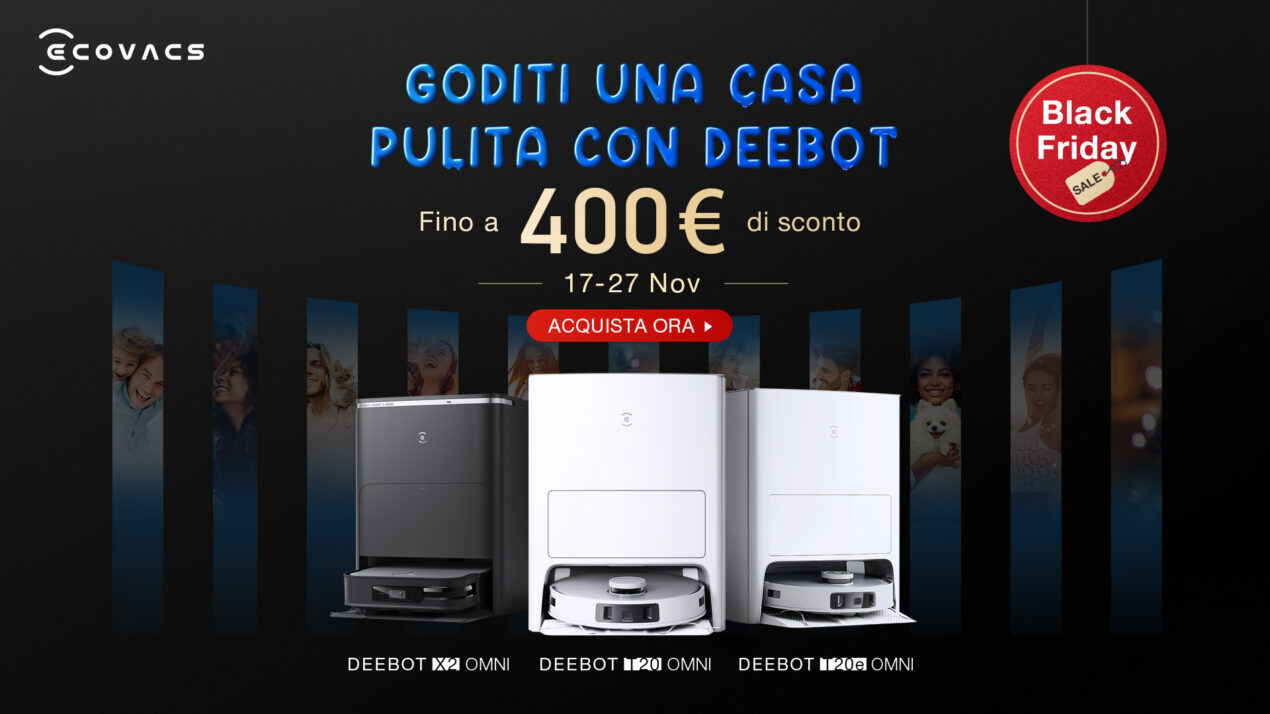 Il Black Friday di Ecovacs è stellare, con sconti fino a 400 euro