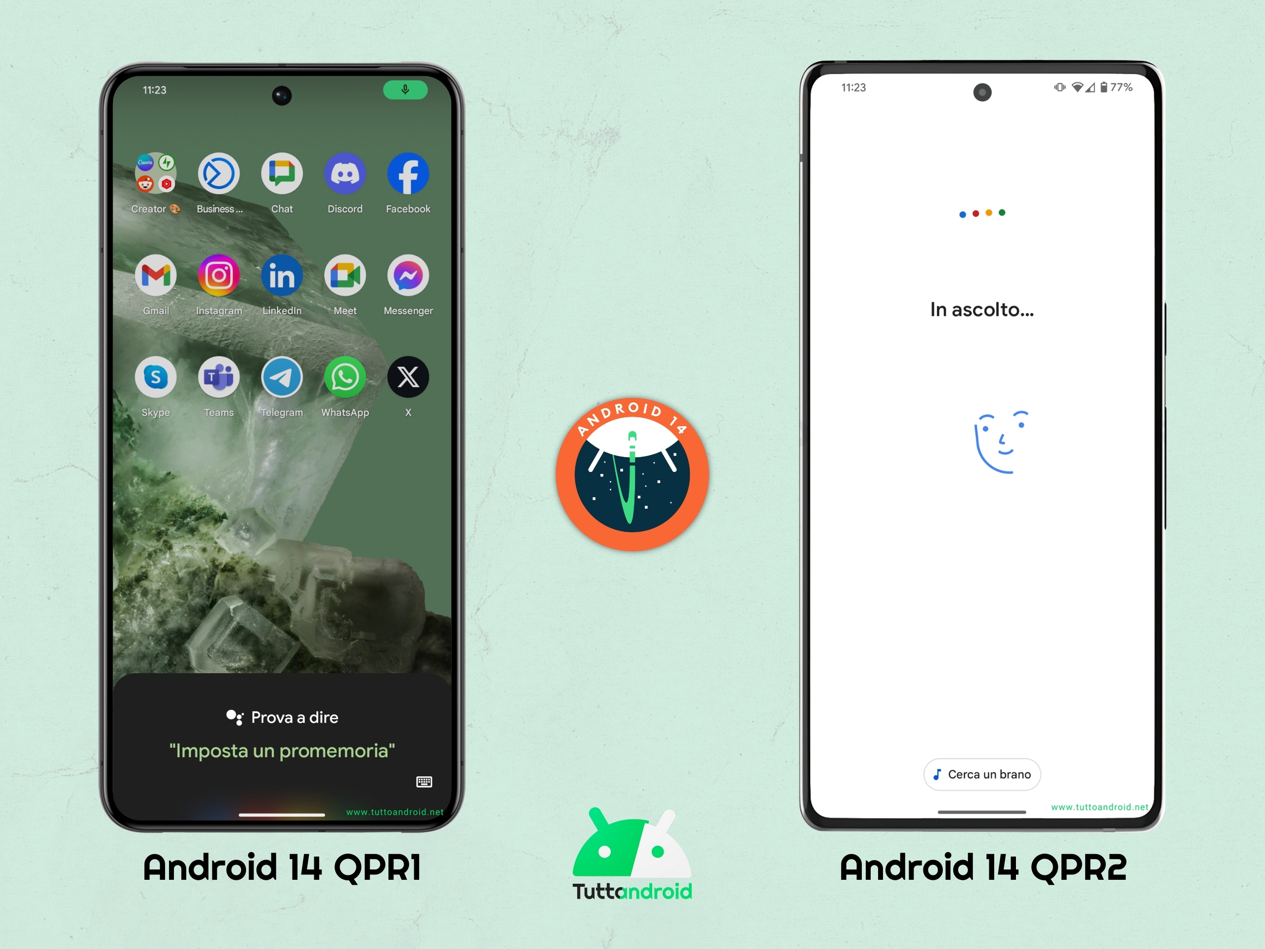 Android 14 QPR2 beta 2 - Ricerca vocale Google