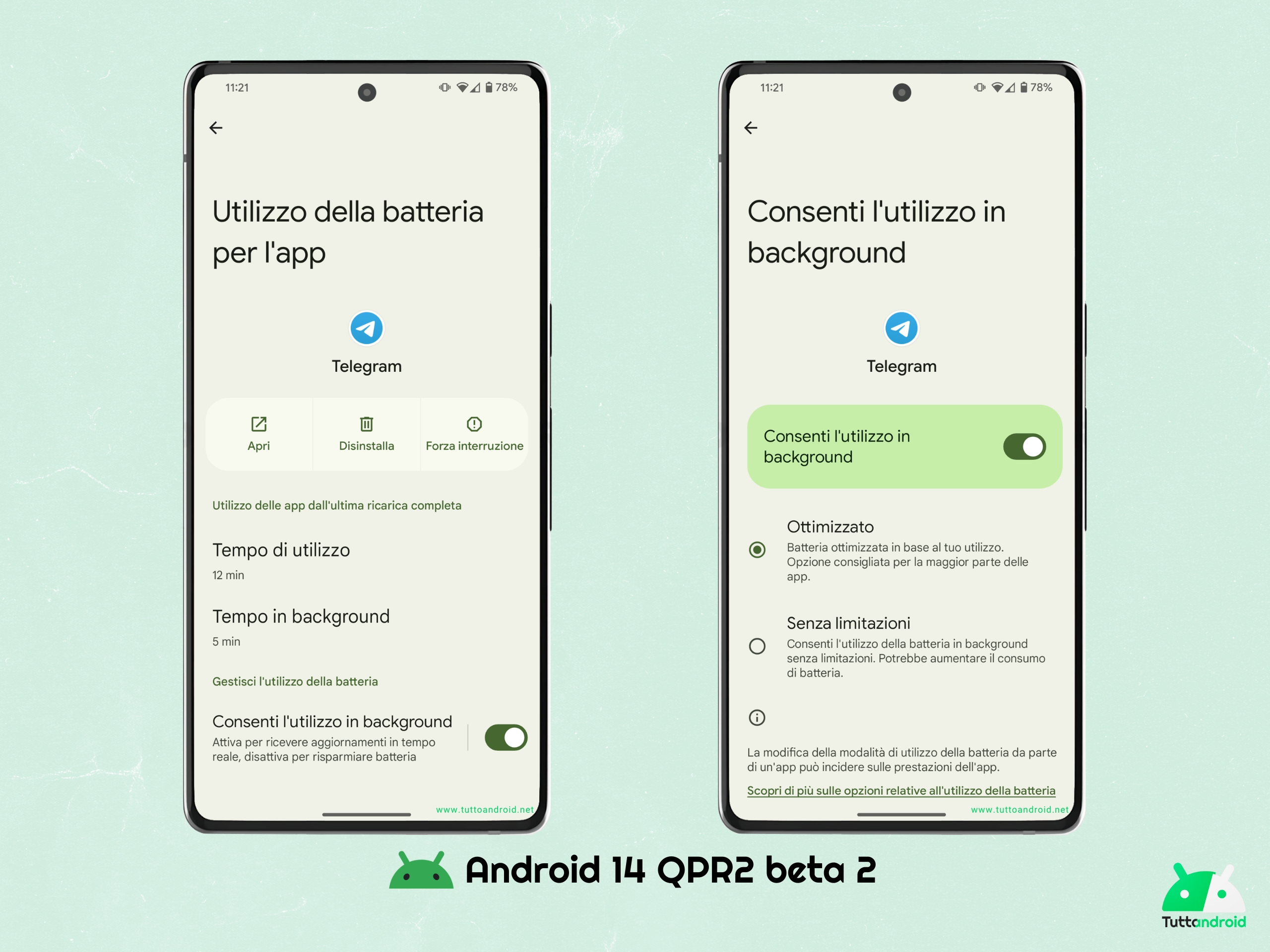 Android 14 QPR2 beta 2 - Utilizzo app in background