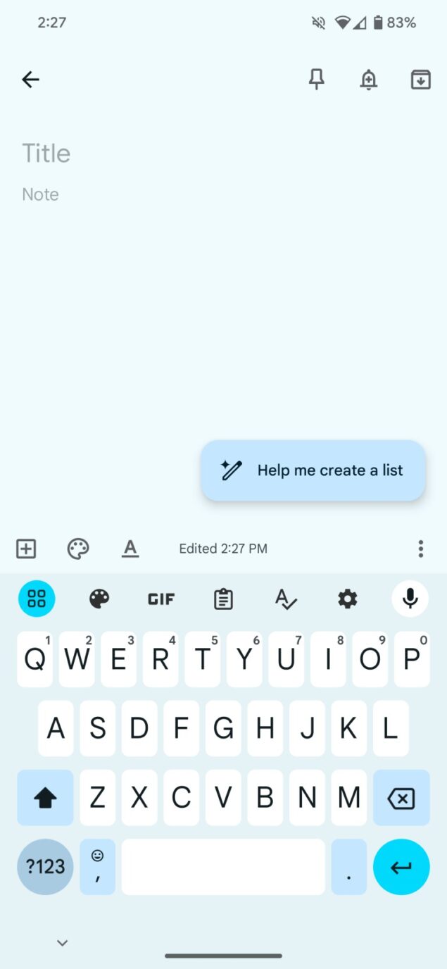 Google Keep Aiutami a scrivere un elenco
