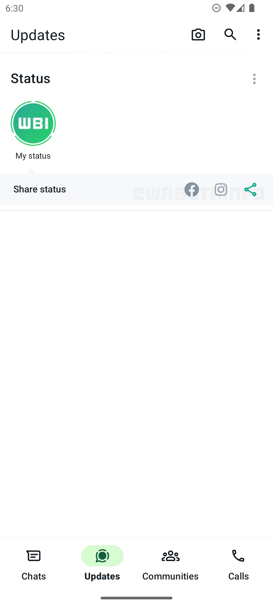 WhatsApp Beta condivisione stato su Instagram