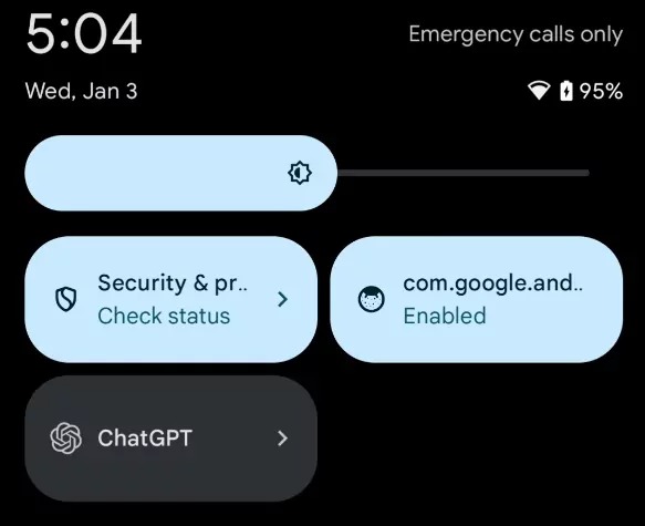 ChatGPT scorciatoia app Android