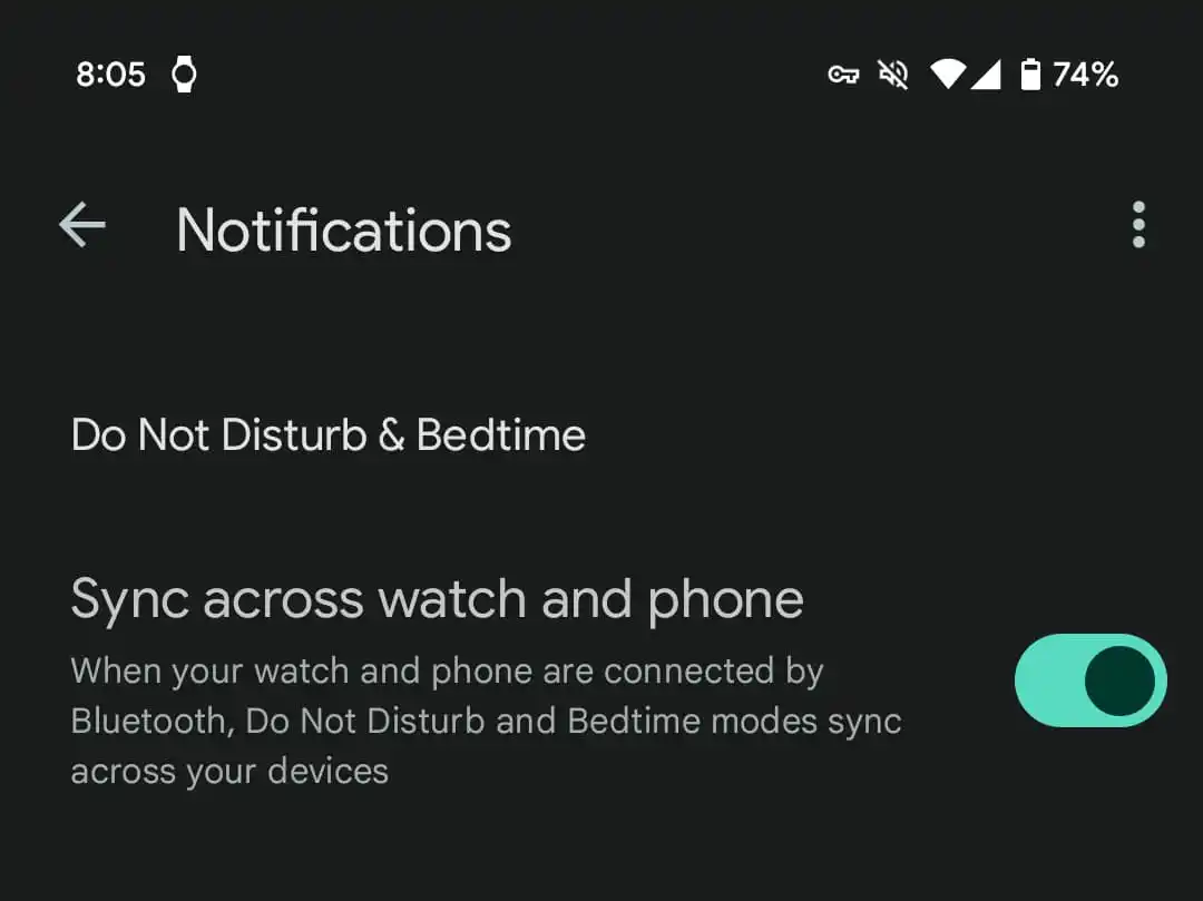 google pixel watch sincronizzazione modalità Non disturbare e Riposo