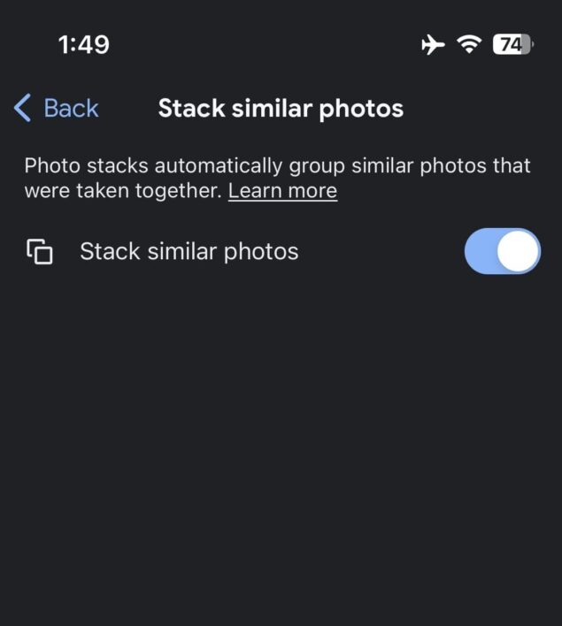 Google Foto Photo Stacks