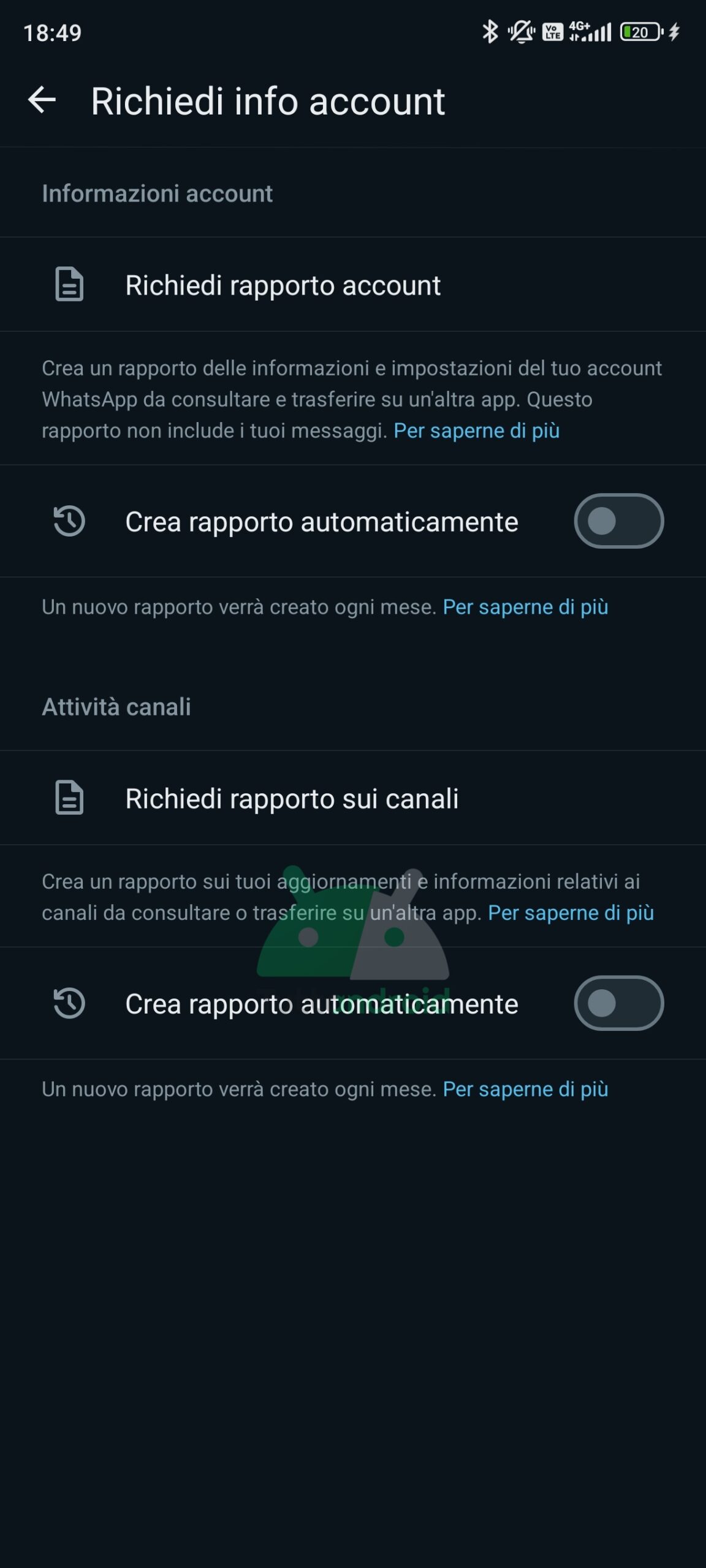 whatsapp beta crea rapporto automaticamente