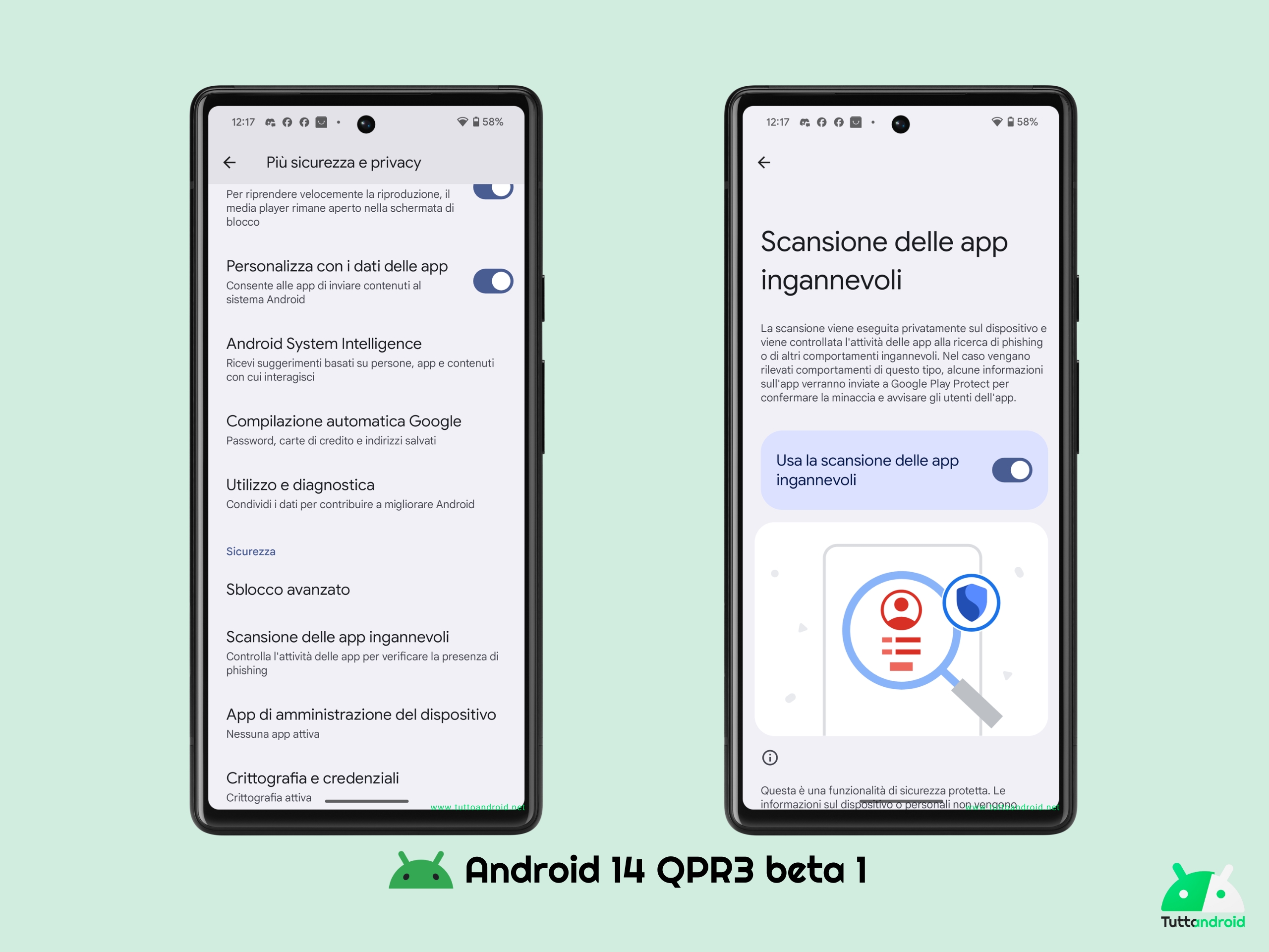 Android 14 QPR3 beta 1 - Scansione app ingannevoli