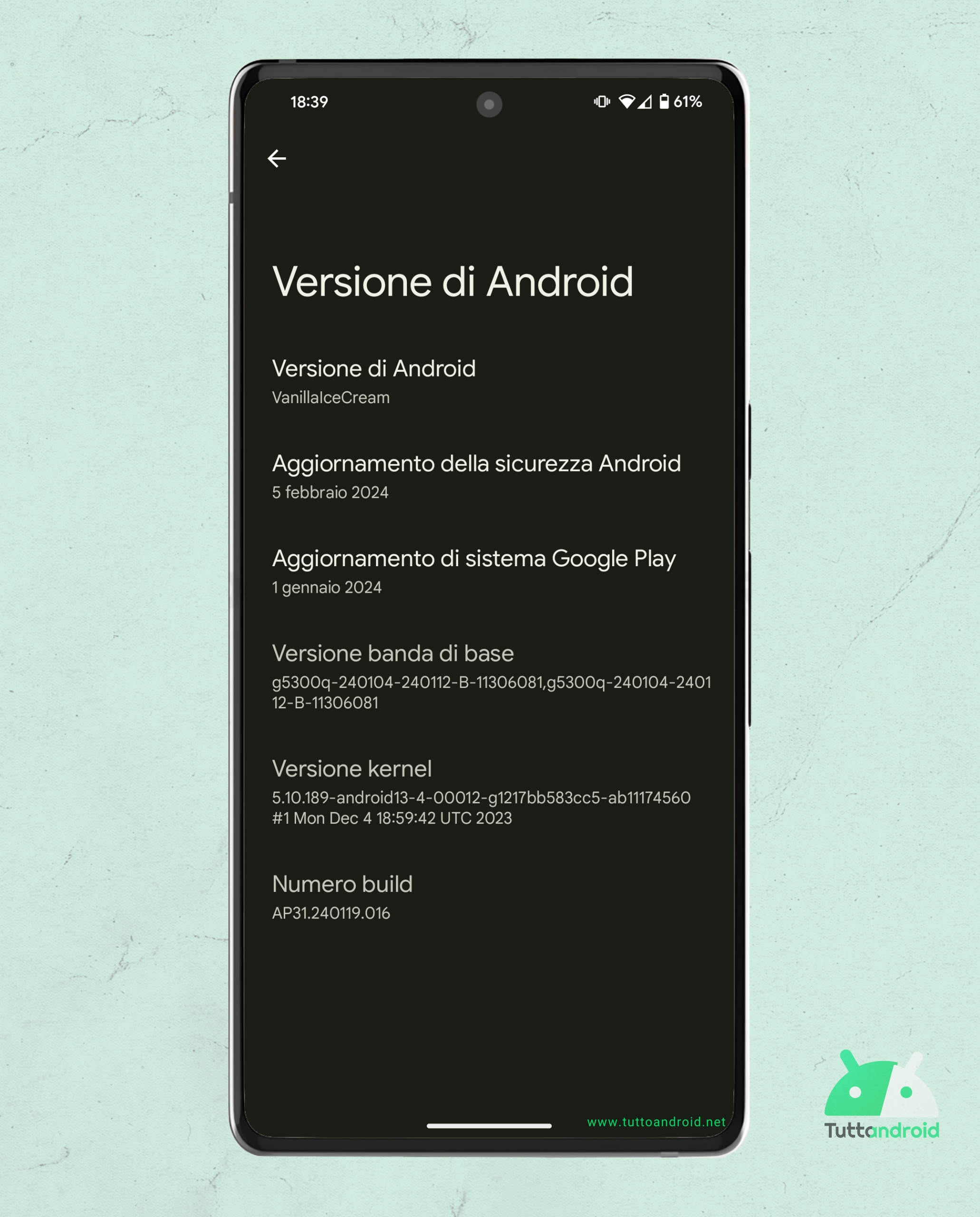Android 15 DP1 - dettagli build