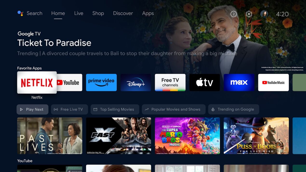 YouTube semplifica il cambio dell'account utente su Android TV