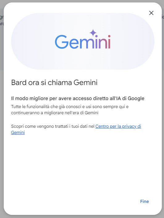 Google Bard diventa Gemini